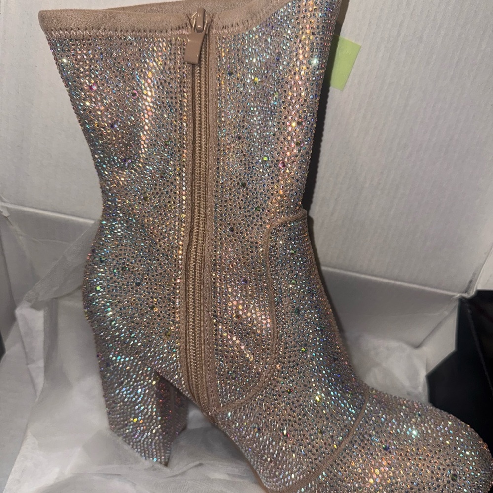 Torrid stretch embellished bootie tan ww
